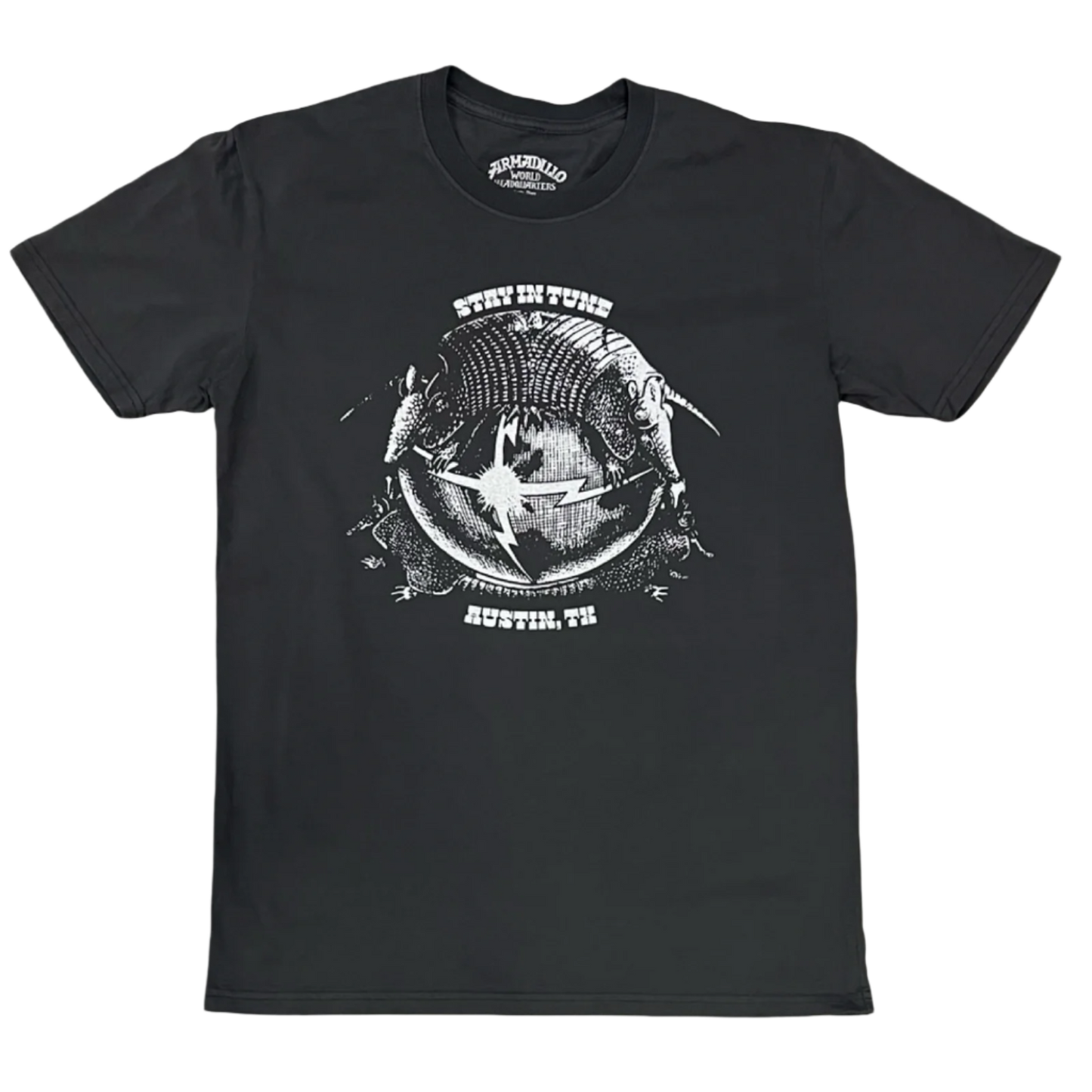 Stay In Tune - Faded Black T Shirt